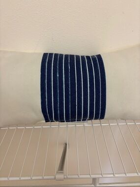 Target Navy and Cream Striped Lumbar Pillow